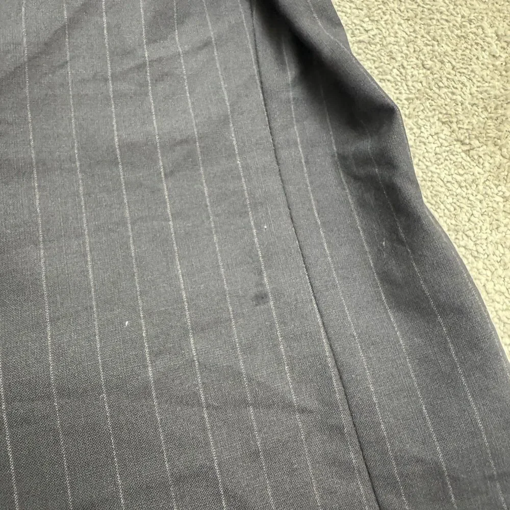 Brooks Brothers 346 Wool Blazer Suit Jacket Men 42L Navy Blue Pinstriped Stretch